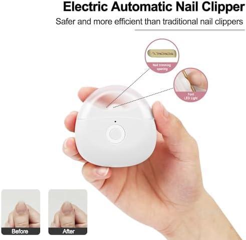 USB Rechargeable Automatic Nail Clipper with LED & 2 Speeds - Glint Glow